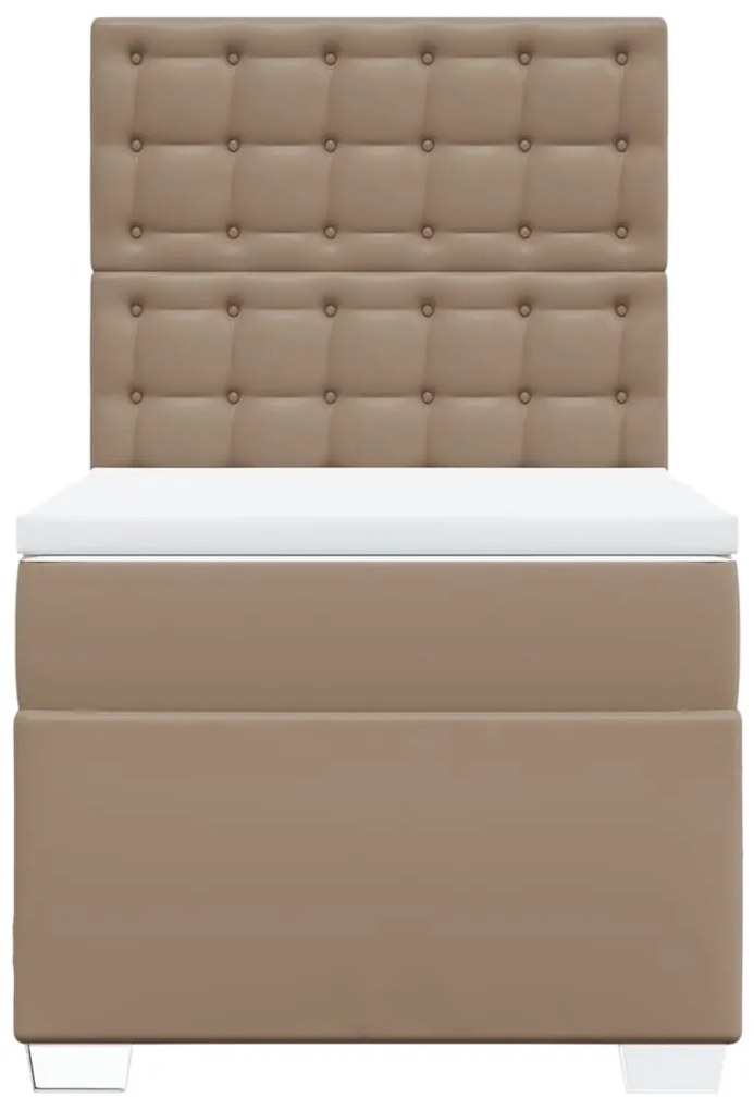 Cama com molas/colchão 90x190 cm couro artificial cappuccino