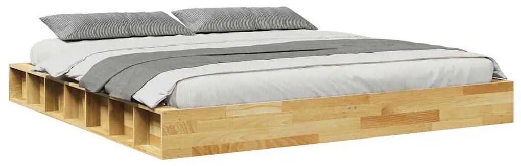 Estrutura de cama sem colchão 180x200 cm de madeira de carvalho
