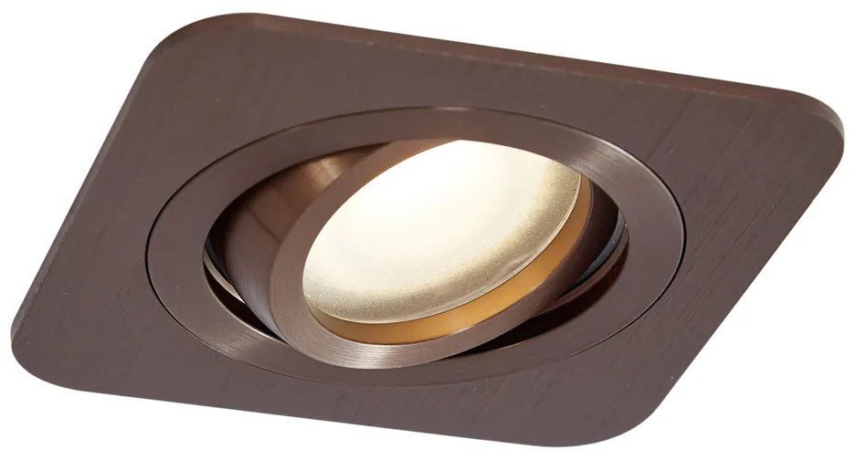Conjunto de 6 focos embutidos redondos bronze escuro GU10 50mm IP44 - Alberto Moderno