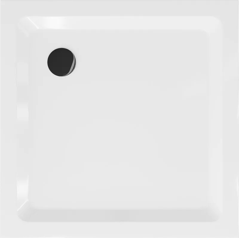 Mexen Flat base de duche quadrada slim 90 x 90 cm, branco, sifão preto - 40109090B