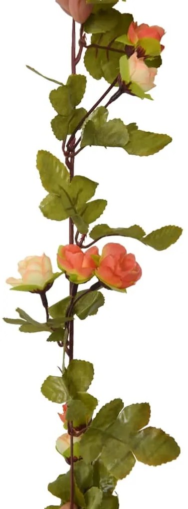 Grinaldas de flores de Natal 6 pcs 215 cm vermelho pôr-do-sol