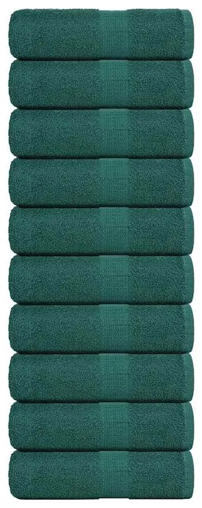 Toalhas de mãos 10 pcs 30x30 cm 360 gsm 100% algodão verde