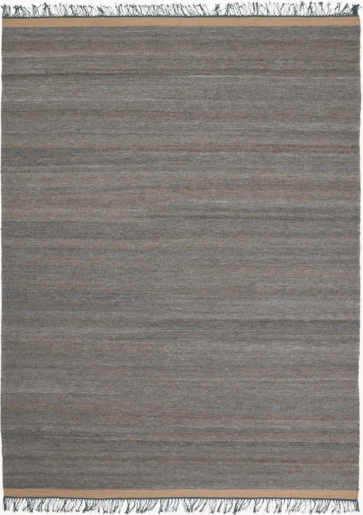 Tapete em mistura de lã e viscose artesanal de pelo curto Sigyn