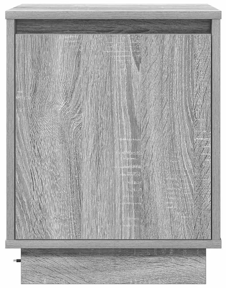 Cômoda de Cabeceira com Luzes LED Cinza Sonoma 39x34,5x50 cm