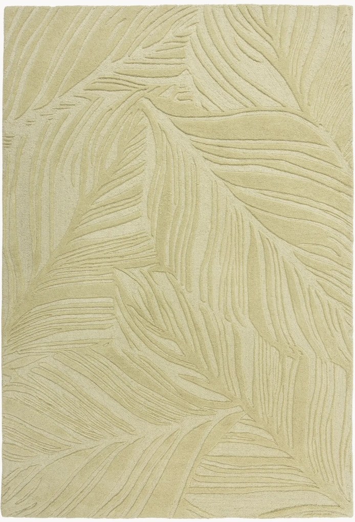 Tapete em lã artesanal com relevo Lino Leaf