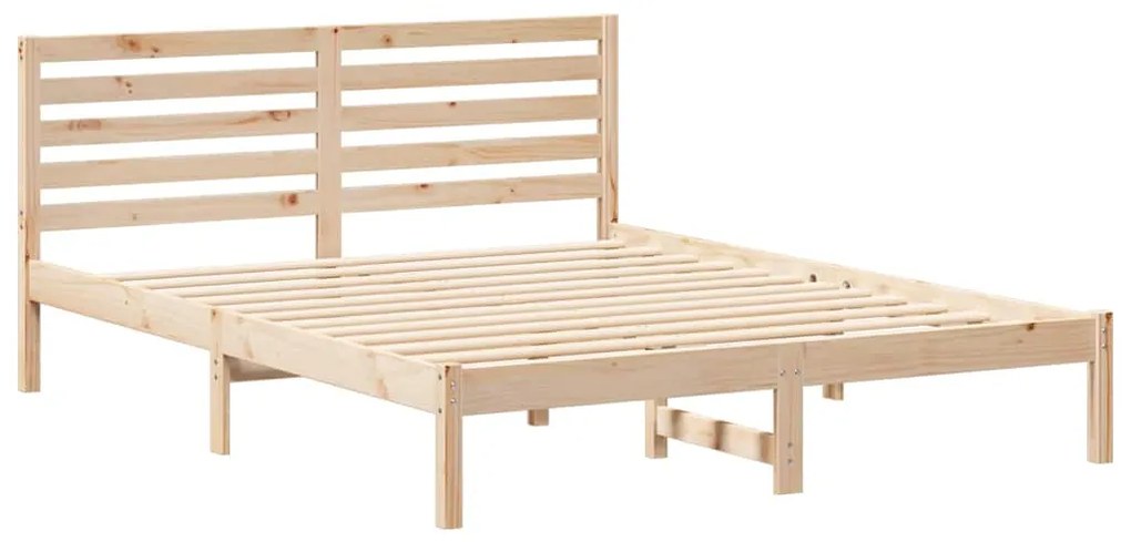 Estrutura da Cama com cabeceira Castanho 140 x 200 cm