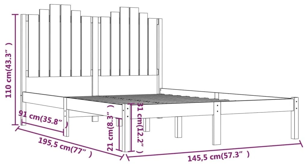 Estrutura de cama 140x190 cm pinho maciço