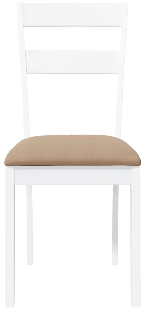 Cadeiras de jantar com almofadões 2 pcs madeira maciça branco