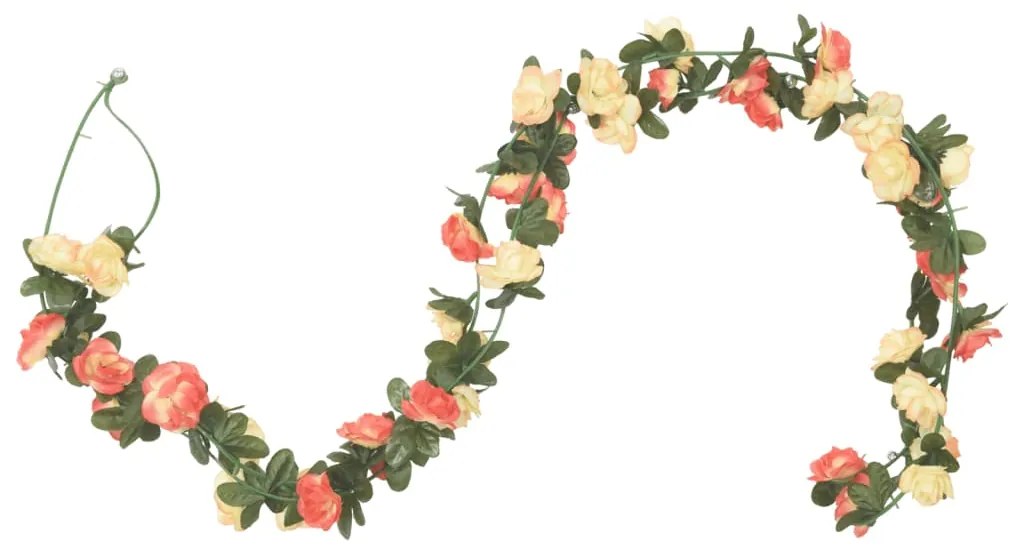 Grinaldas de flores de Natal 6 pcs 240 cm rosa e champanhe
