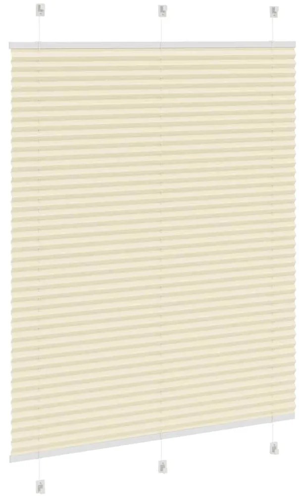 Creme Plissada Cega 110x100 cm Largura Tecido 109,4cm Poliéster