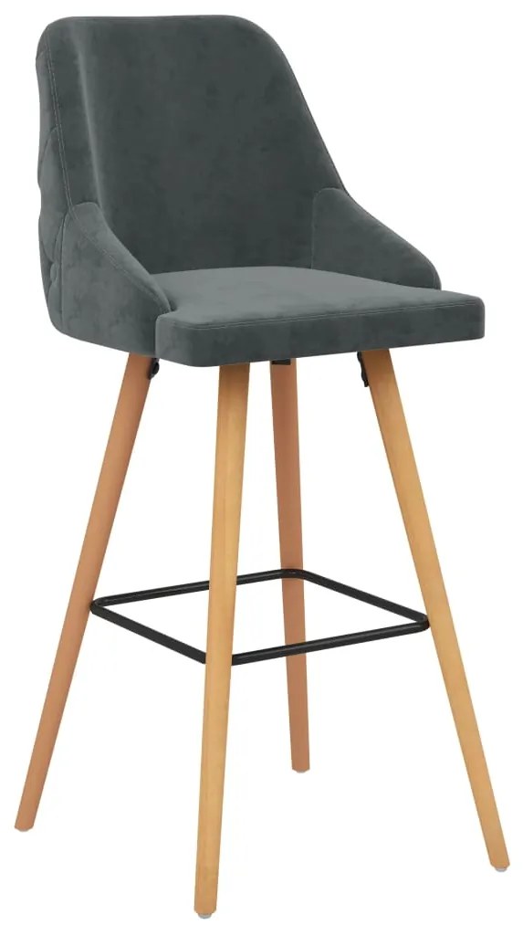 Bancos de bar 2 pcs veludo cinzento-escuro
