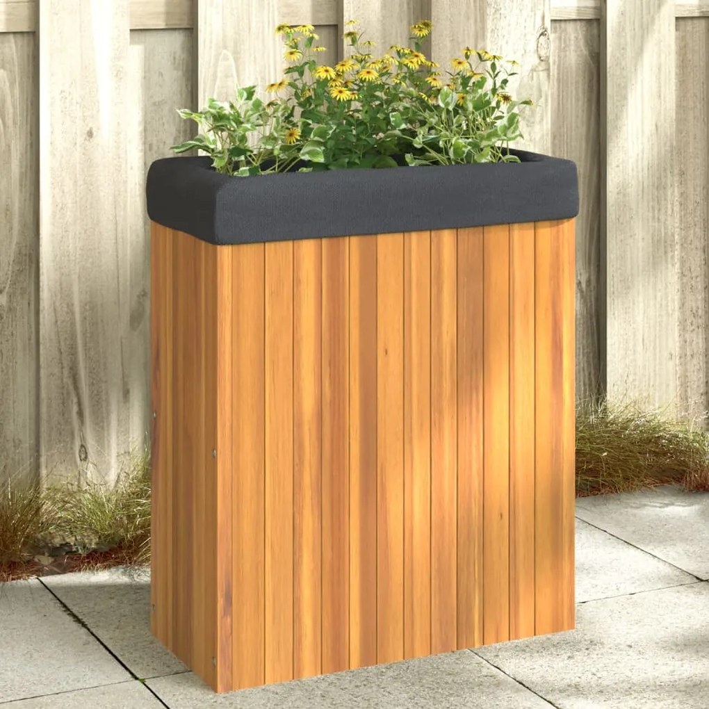 vidaXL Vaso/floreira de jardim 59x27,5x70 cm madeira de acácia maciça