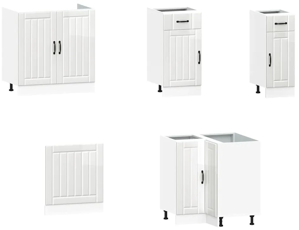 11 peças armário de cozinha conjunto Kalmar brilho branco