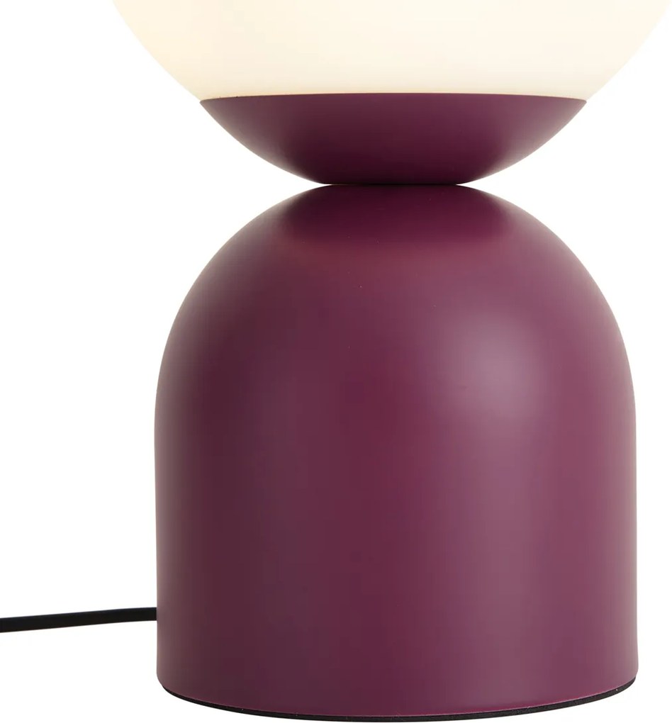 Candeeiro de Mesa Hotel Chic Roxo com Vidro Opalino - Pallon Trend