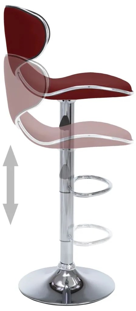 Bancos de bar 2 pcs couro artificial vermelho tinto