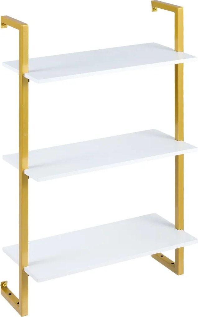 Prateleira suspensa 53 x 23 x 90 cm de 3 níveis para parede, pronta a montar, para cozinha, balcão de café, arrumação suspensa para sala, escritório e