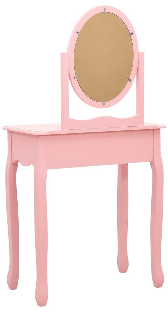 Toucador c/ banco 65x36x128 cm MDF e madeira de paulownia rosa