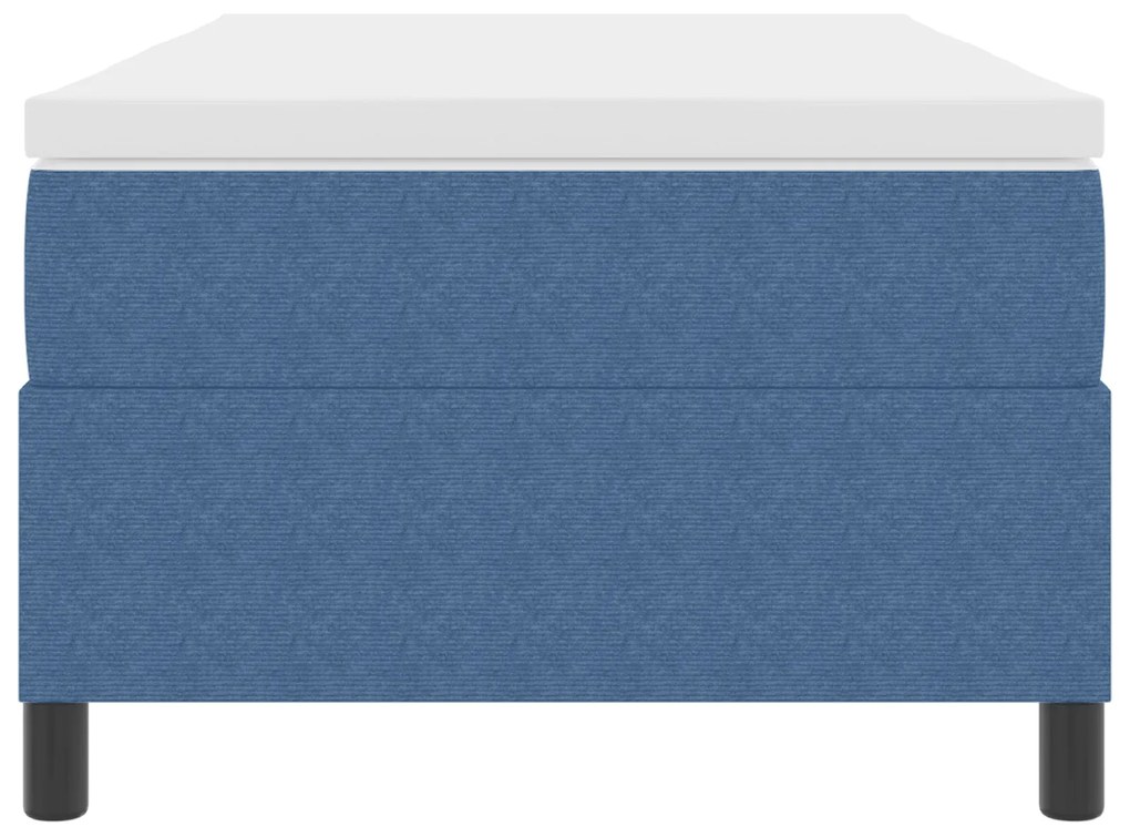 Cama Box Spring com Colchão Azul 90x200 cm Tecido Veludo Corduroy