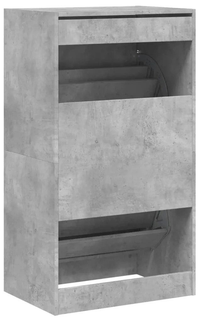 Sapateira c/ 2 gavetas articuladas 60x42x108 cm cinza cimento