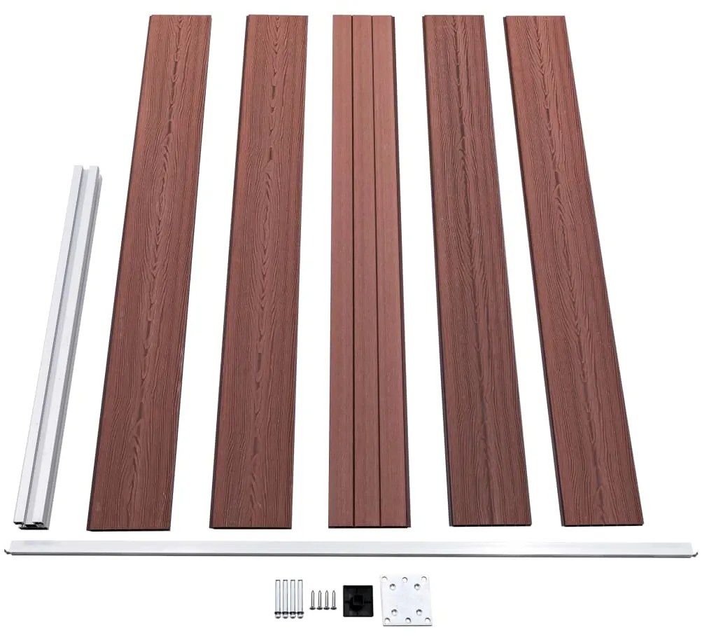 Painel de vedação para jardim 175x105 cm WPC castanho