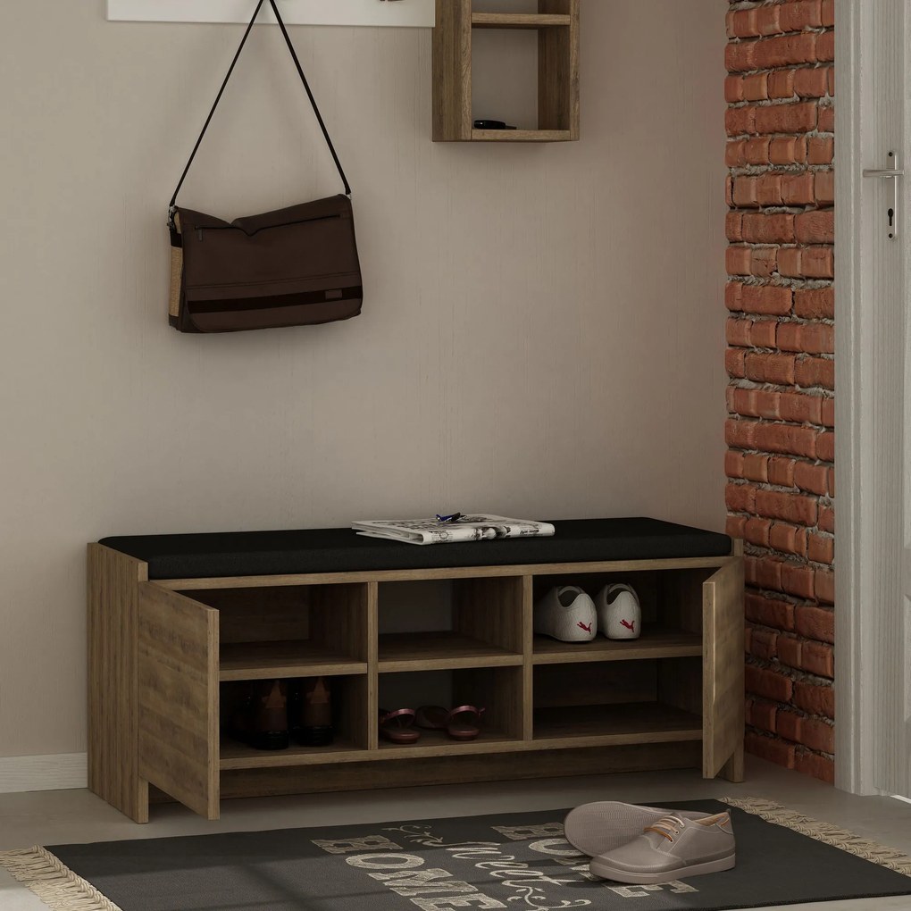 Sapateira Zulla – Carvalho Escuro – 110x43x37 cm