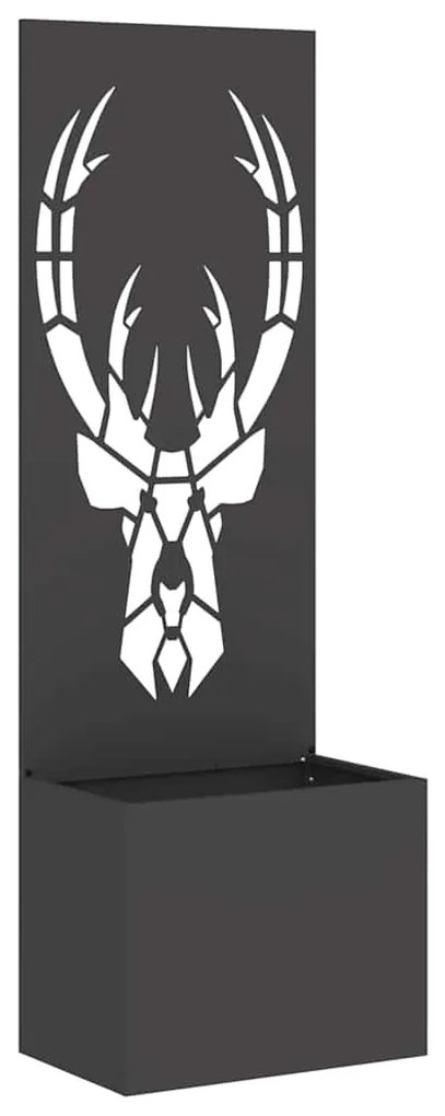 Vaso de Jardim com Painel Decorativo Preto 50 x 140 cm