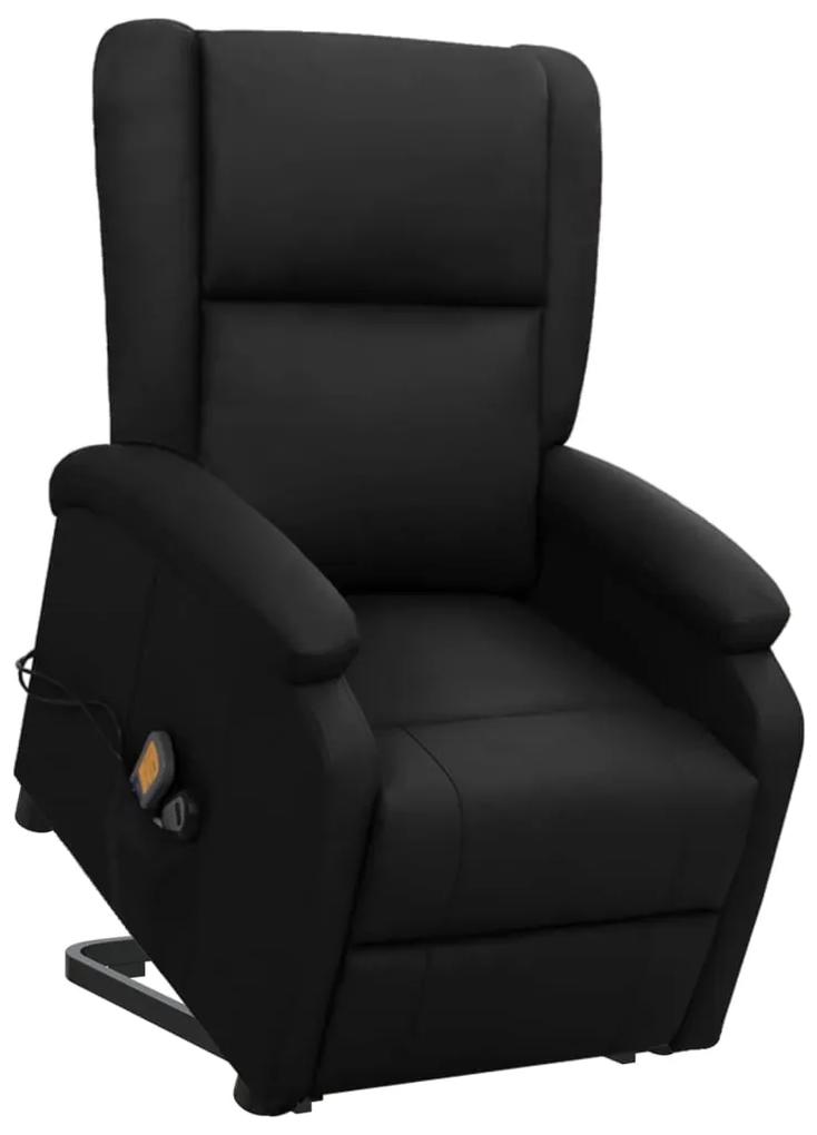 329692 vidaXL Poltrona de massagens reclinável couro artificial preto