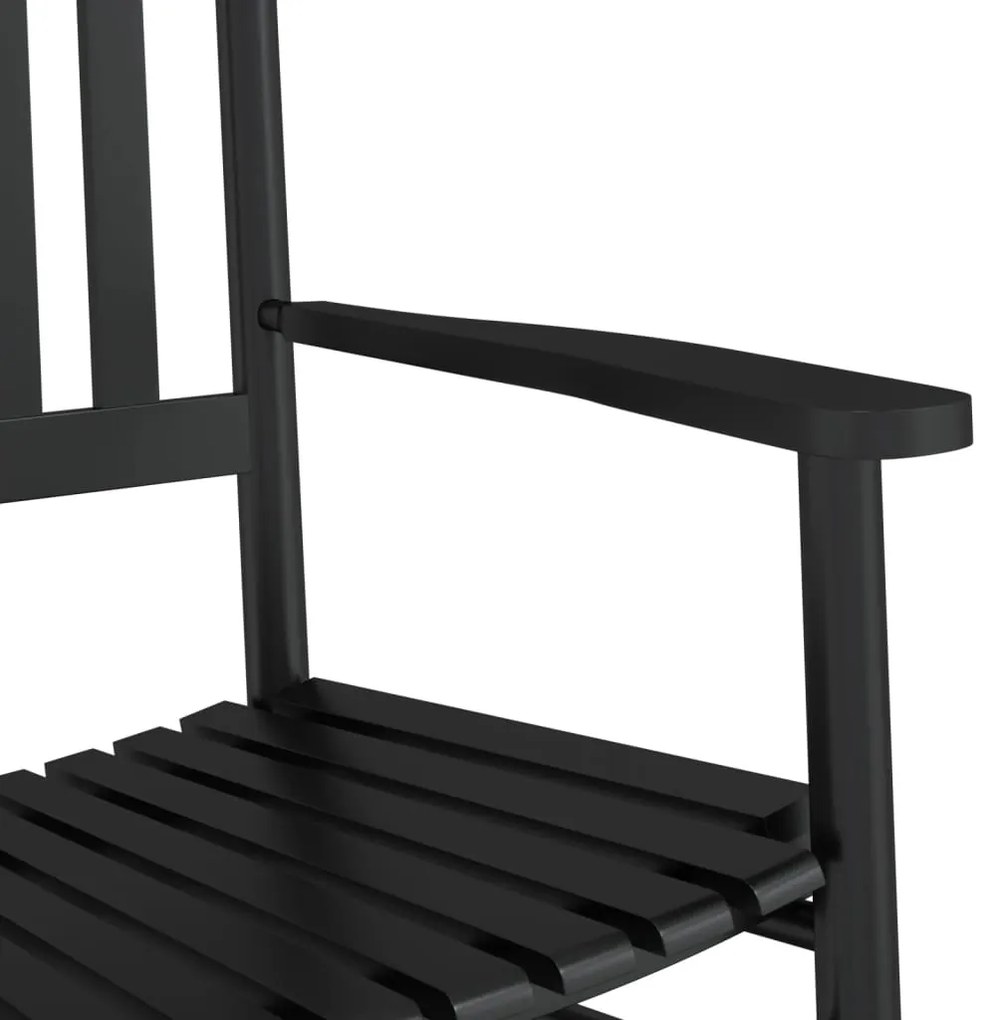 Cadeiras de baloiço 2 pcs c/ mesa dobrável álamo maciço preto