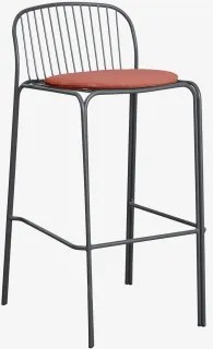 Pack De 4 Bancos Altos De Jardim Em Aço Anerina Cinza Grafito & ↑75 Cm & Terracota - Sklum