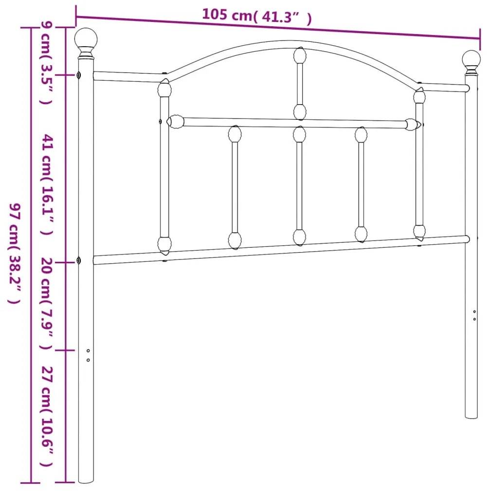 Cabeceira de cama 100 cm metal branco