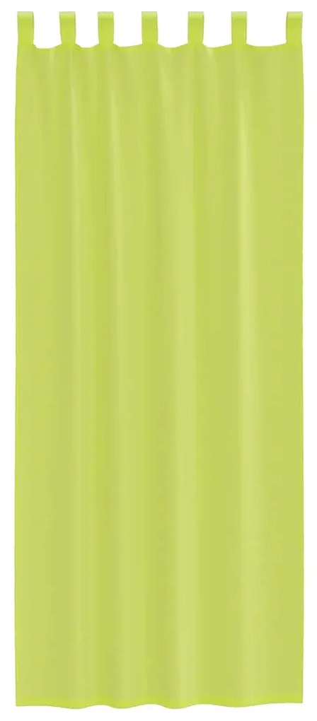 Cortinas de voile com aba 2 pcs verde-maçã