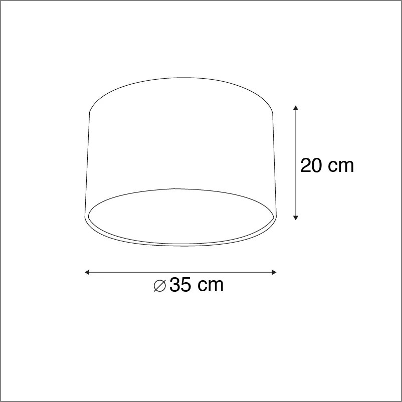 Abajur de veludo com design de pavão 35/35/20 com interior dourado