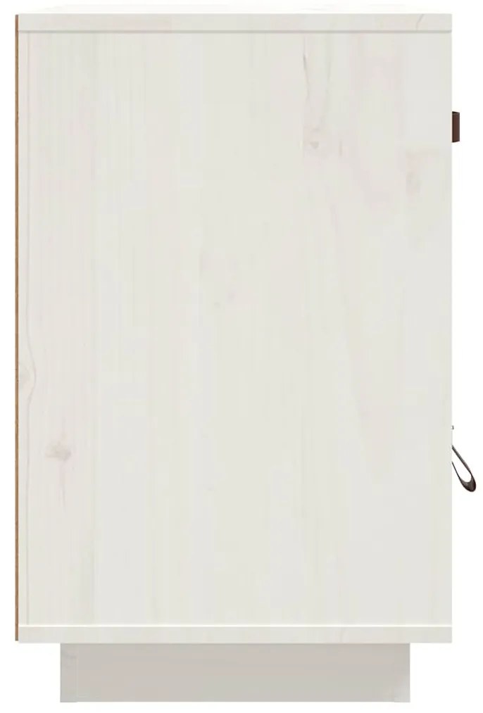 Mesa de cabeceira 40x34x55 cm madeira de pinho maciça branco