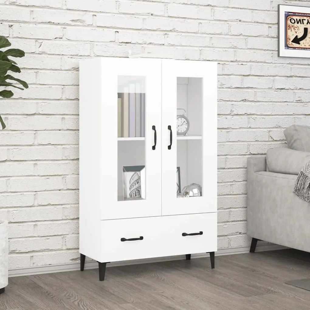 812555 vidaXL Armário alto 70x31x115 cm madeira processada branco