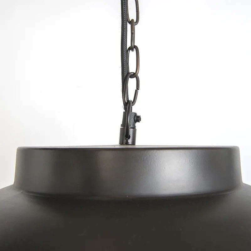Candeeiro de suspensão industrial castanho antigo 60 cm - Hoodi Industrial