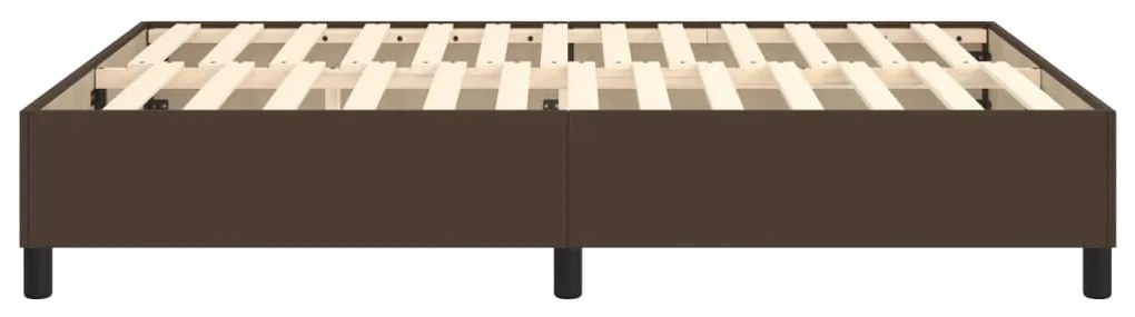 Estrutura de cama 140x200cm couro artificial castanho