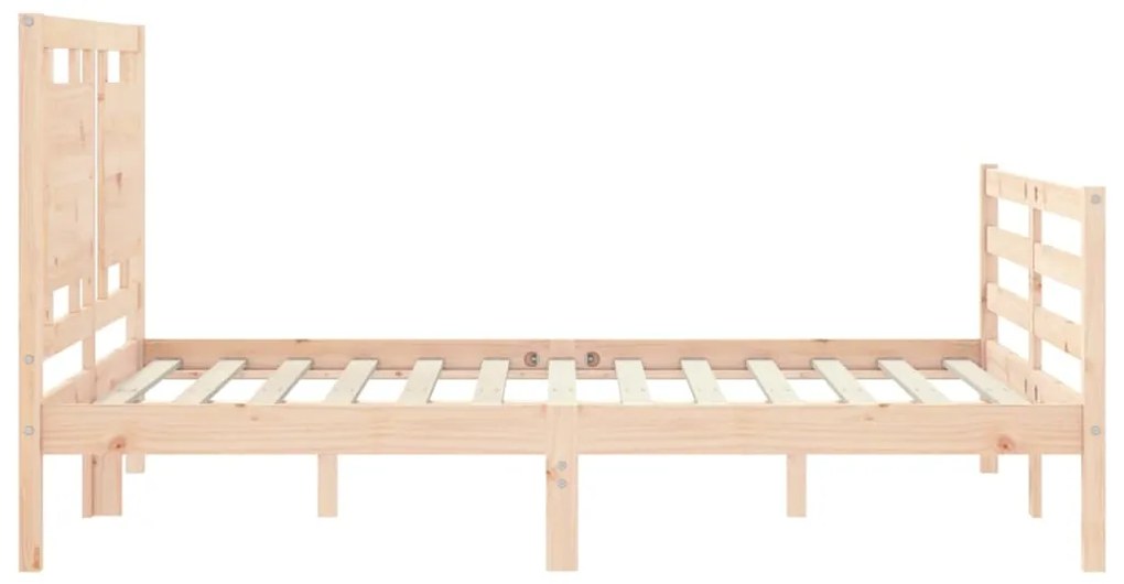 Estrutura de cama com cabeceira 140x190 cm madeira maciça