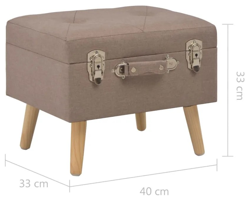 Banco de arrumação 40 cm tecido castanho
