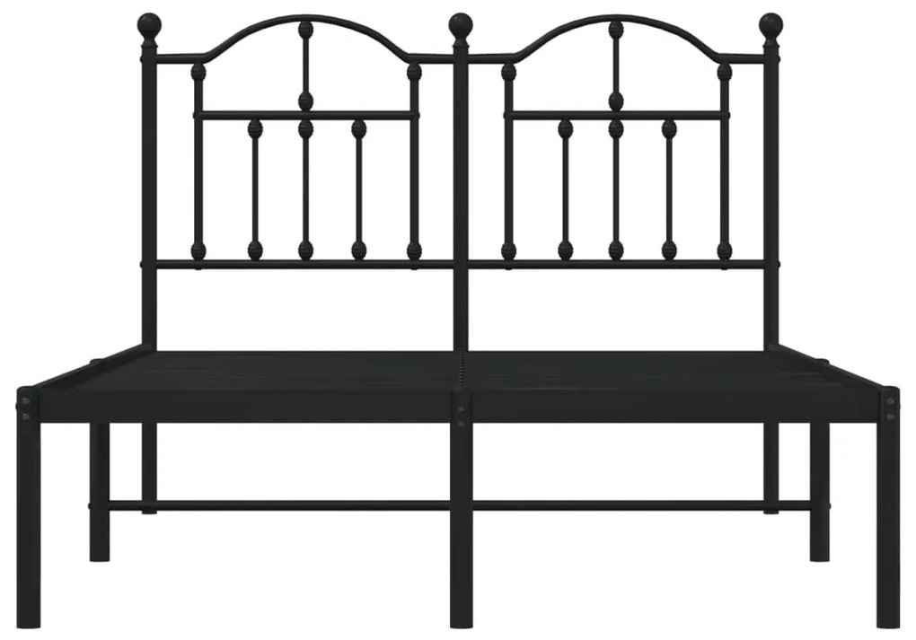 Estrutura de cama com cabeceira 120x190 cm metal preto