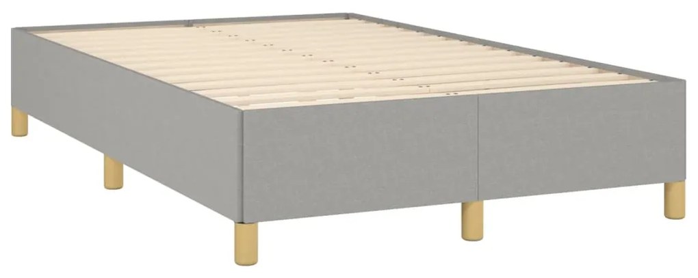 Estrutura de cama sem colchão 120x200 cm tecido cinzento-claro