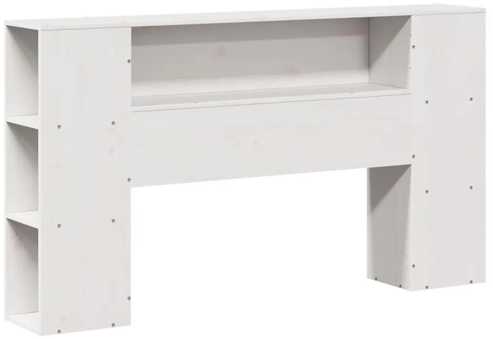 Cama com estante sem colchão 140x190 cm pinho maciço branco