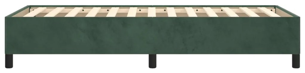 Estrutura de cama 100x200 cm veludo verde-escuro