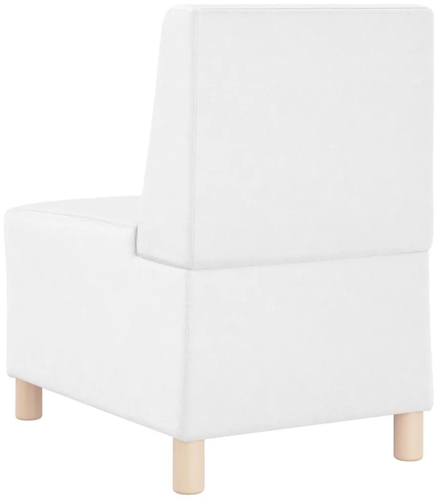 Poltrona sem braços 55 cm couro artificial branco