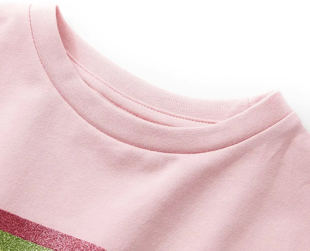 Vestido de criança com cordão rosa-claro 128
