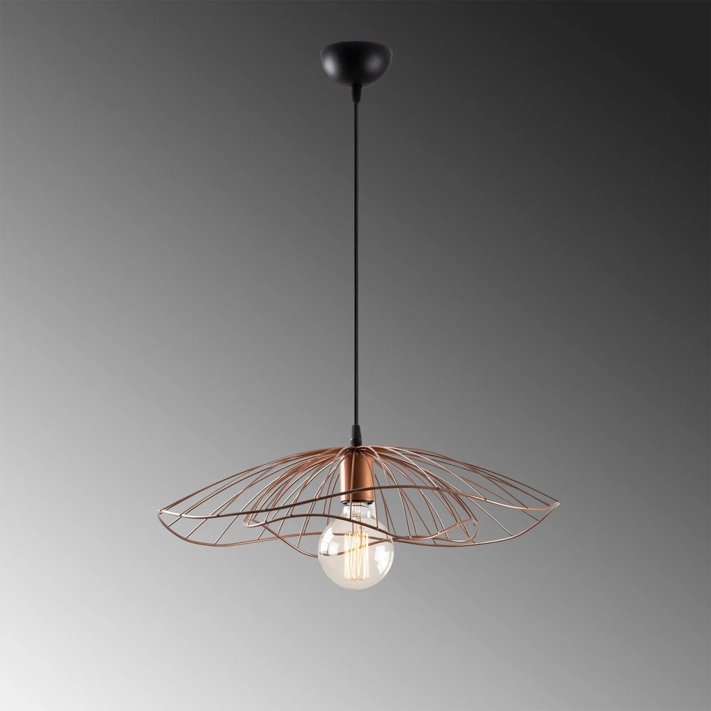 Candeeiro Chandelier Tel – Cobre – 50 cm Diâmetro, 111 cm Altura