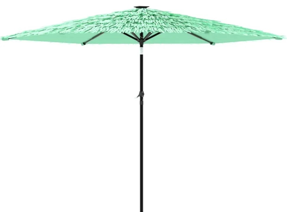 Guarda-sol de jardim com poste de aço 288x288x225 cm verde