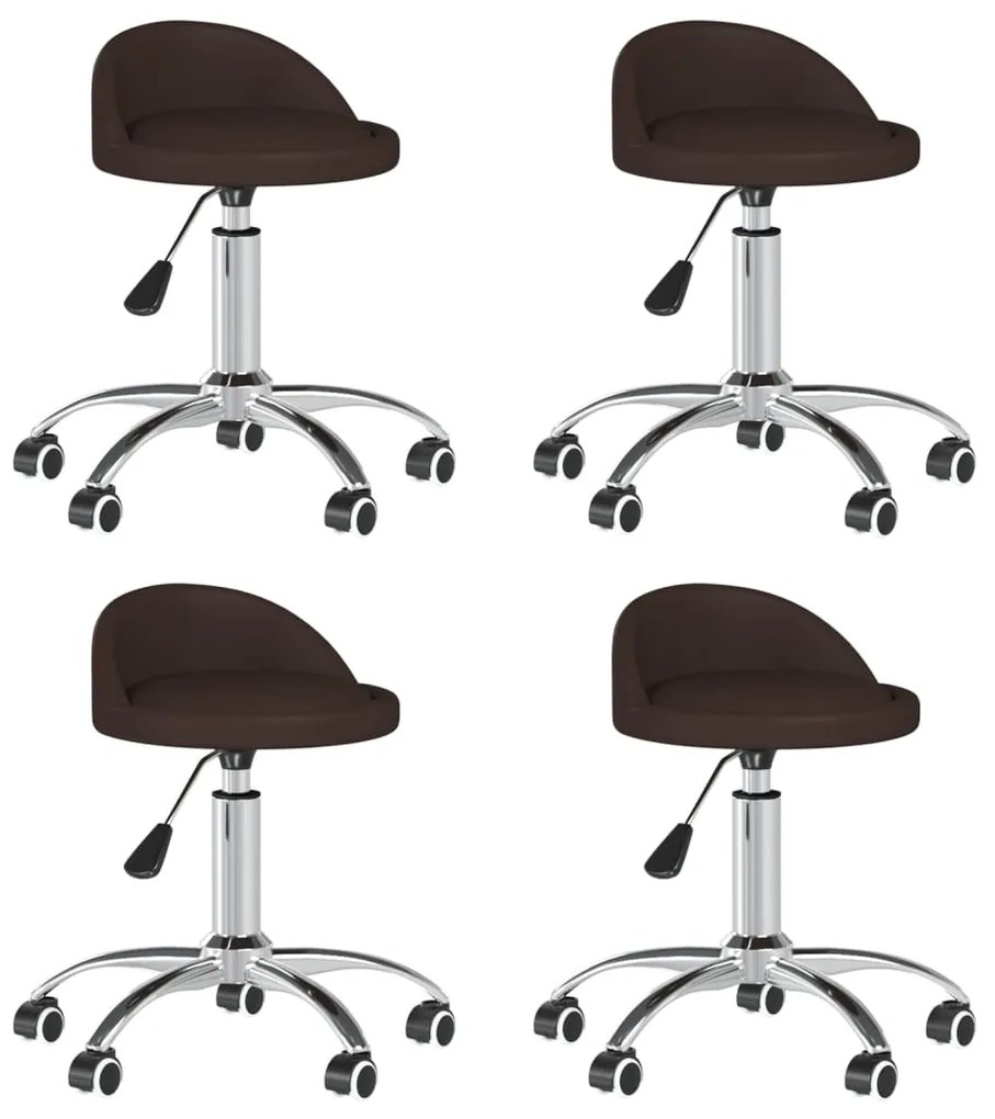 vidaXL Cadeiras de jantar giratórias 4 pcs couro art. castanho