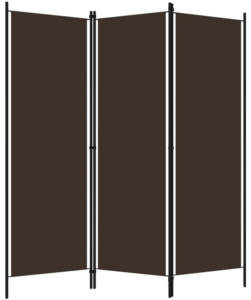 Divisória de quarto com 3 painéis 150x180 cm castanho