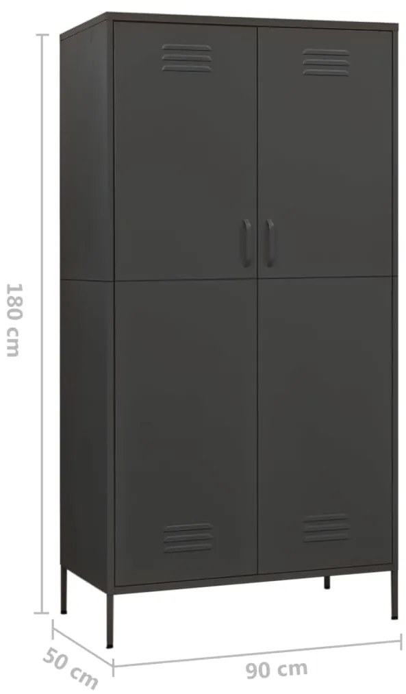 Roupeiro 90x50x180 cm aço antracite