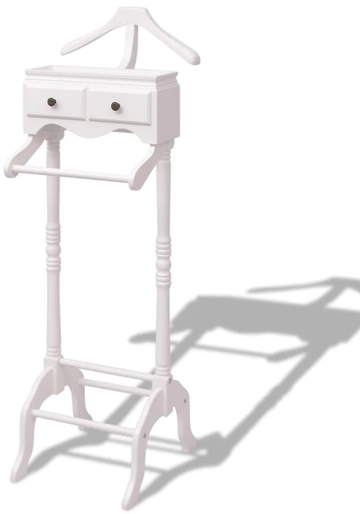 242751 vidaXL Suporte para roupas com armário em madeira, branco